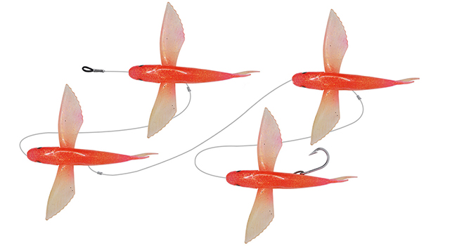 Flying bird daisy chain trolling teaser rig